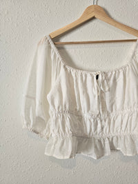 NEW Able White Smocked Top (M)