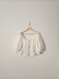 NEW Able White Smocked Top (M)