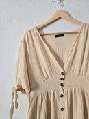 NEW Cream Gauze Midi Dress (M)