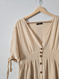 NEW Cream Gauze Midi Dress (M)