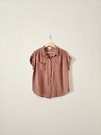 Cotton Gauze Button Up (L)