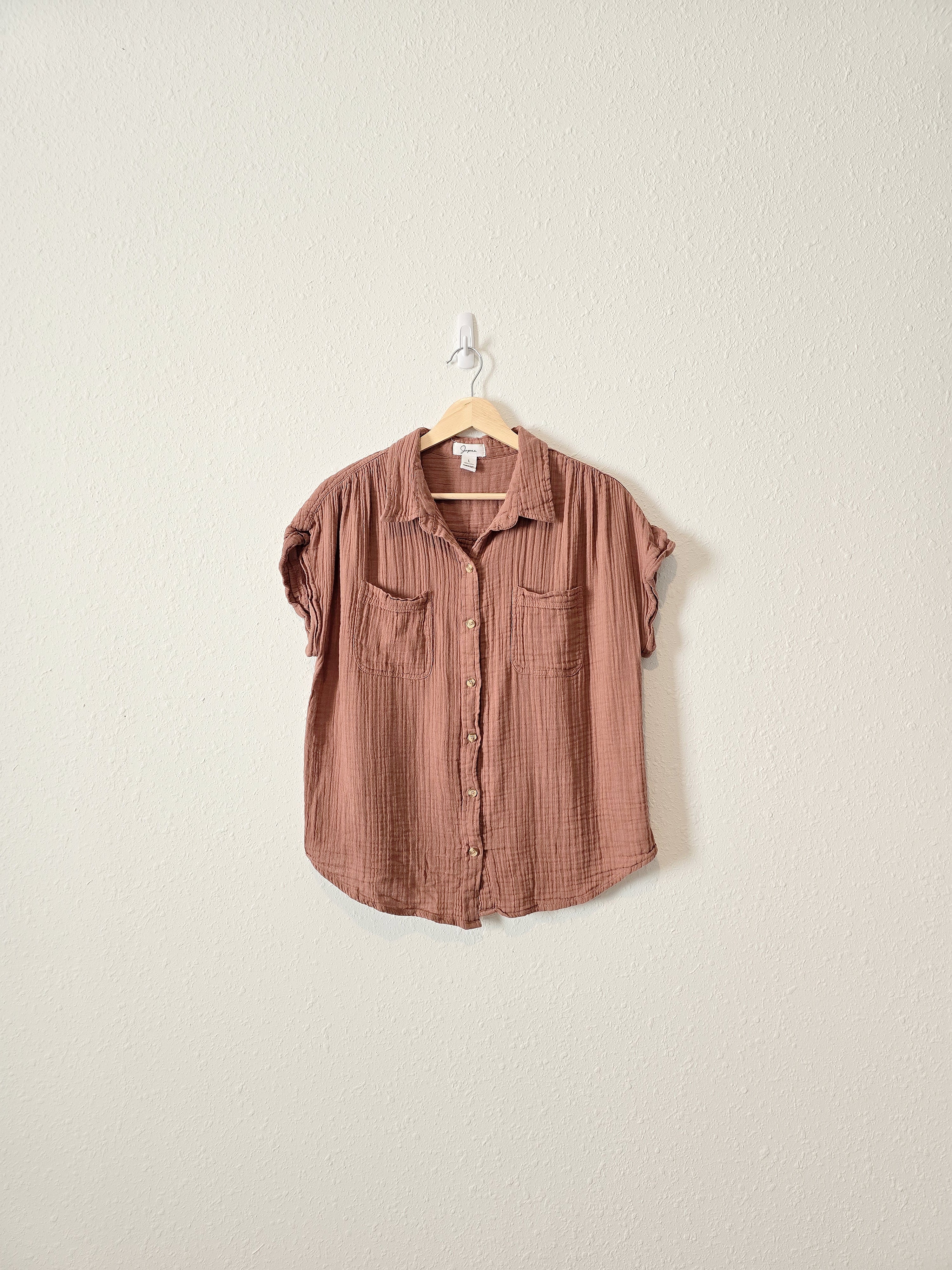 Cotton Gauze Button Up (L)