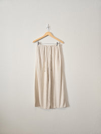 Wide Leg Linen Blend Pants (S)