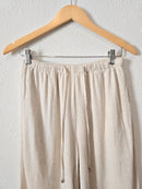 Wide Leg Linen Blend Pants (S)