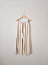 Wide Leg Linen Blend Pants (S)