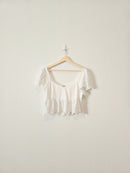 White Eyelet Ruffle Top (S)