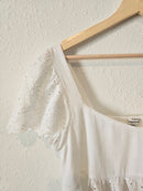 White Eyelet Ruffle Top (S)