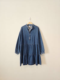 Oversized Babydoll Denim Dress (L)