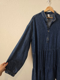 Oversized Babydoll Denim Dress (L)