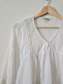 White Eyelet Puff Sleeve Top (S)