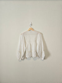 White Eyelet Puff Sleeve Top (S)