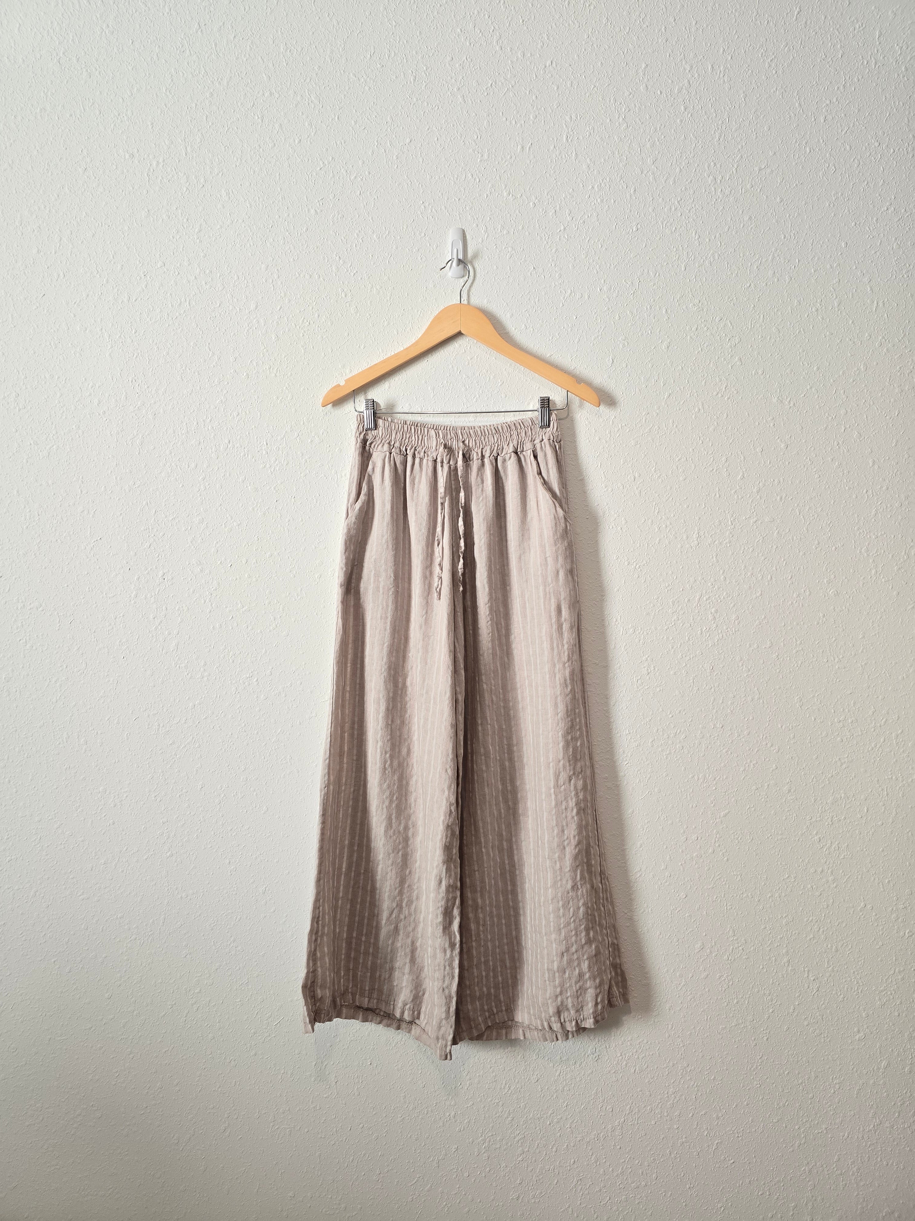 Striped Linen Wide Leg Pants (XS-M)