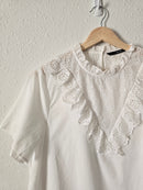 Vero Moda Ruffle Eyelet Top (L)