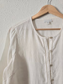 Linen Eyelet Button Up Top (XS)