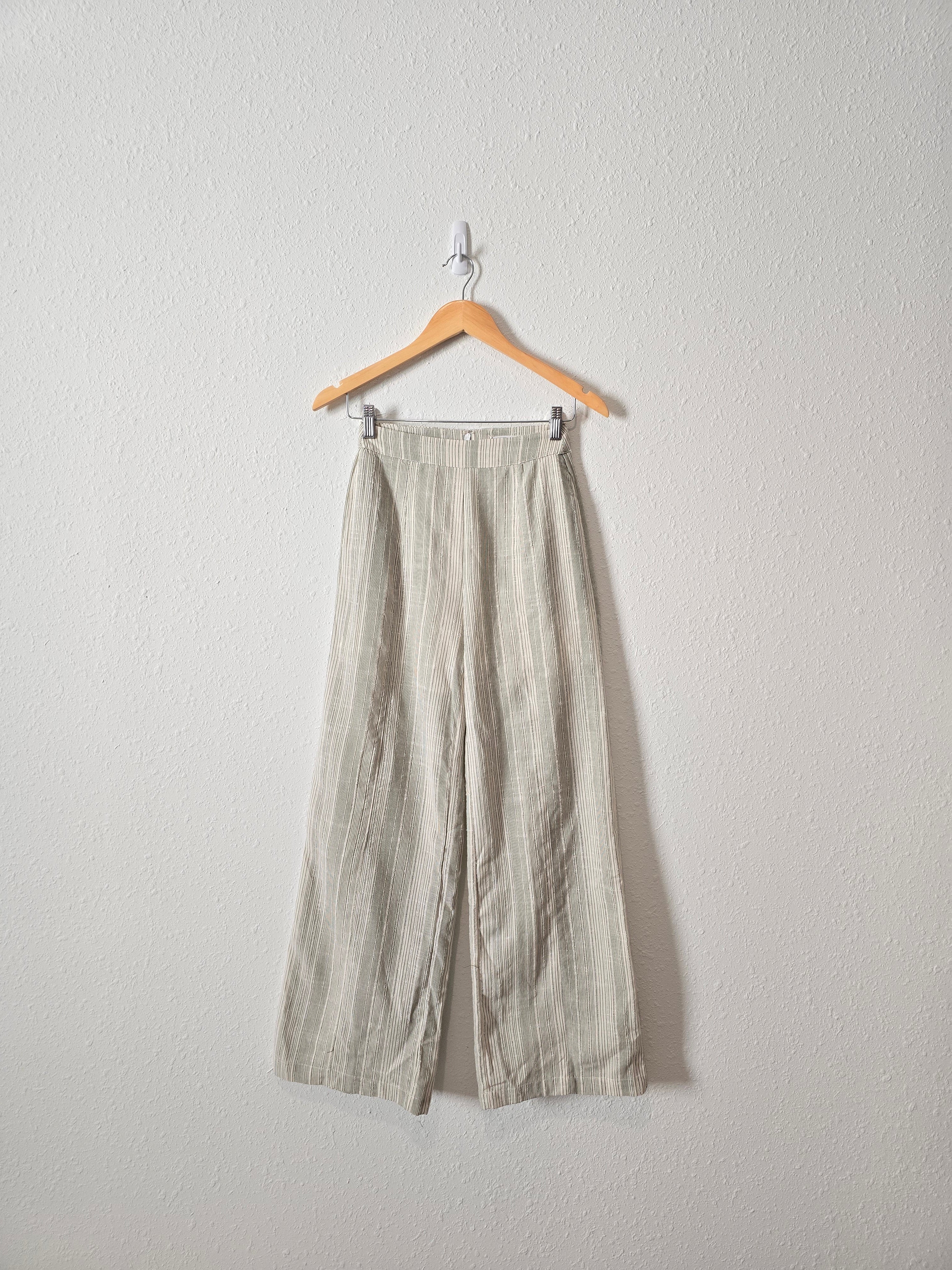 Sage Striped Wide Leg Pants (XS)