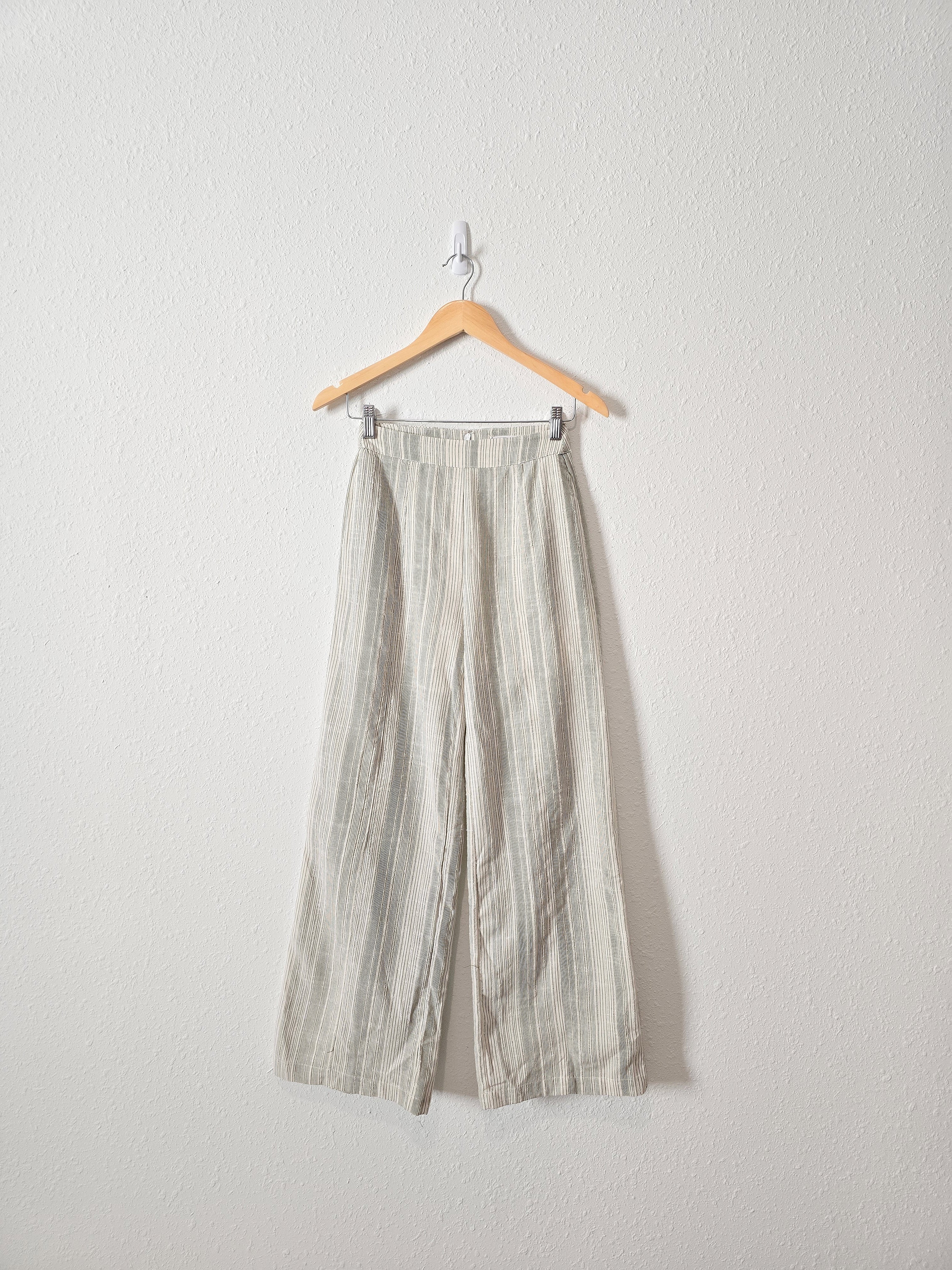 Sage Striped Wide Leg Pants (XS)