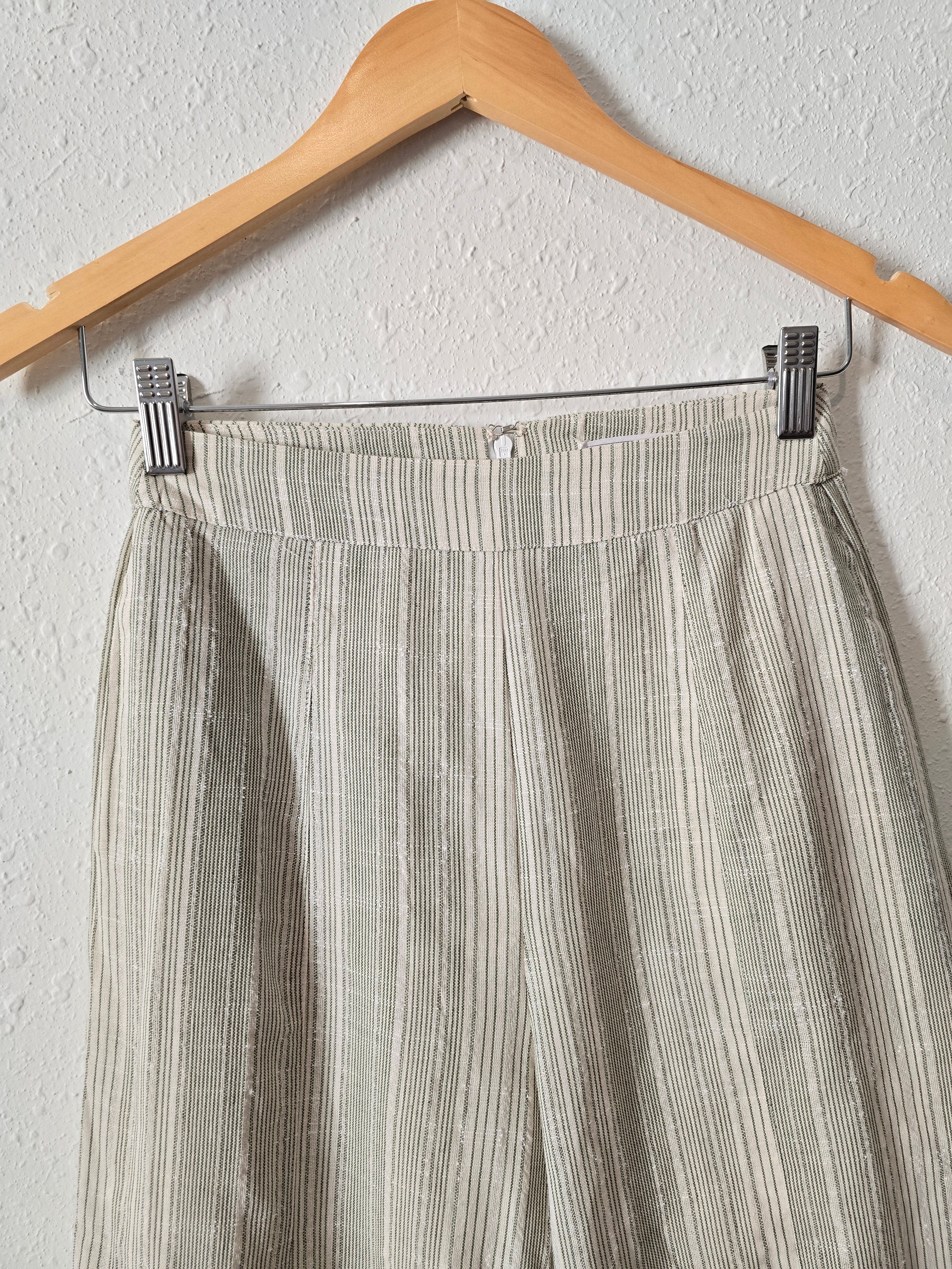 Sage Striped Wide Leg Pants (XS)