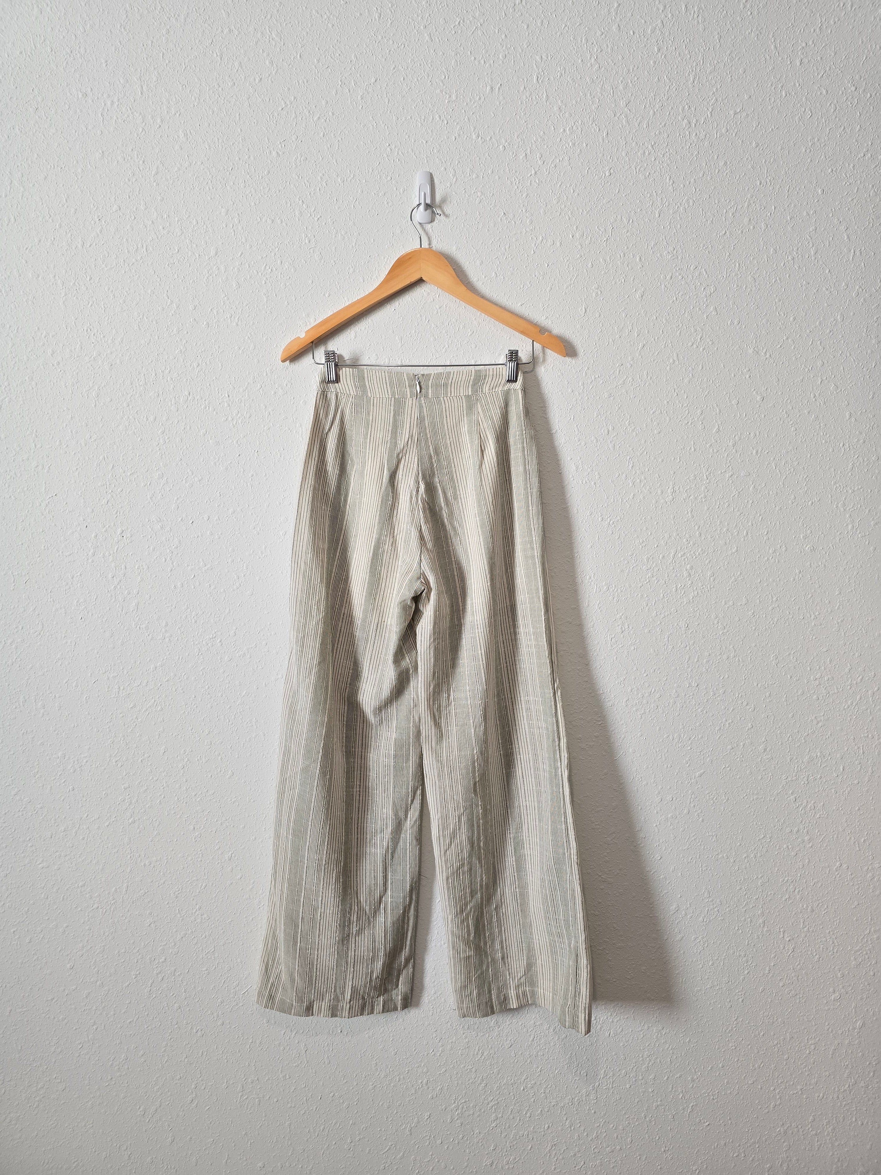 Sage Striped Wide Leg Pants (XS)