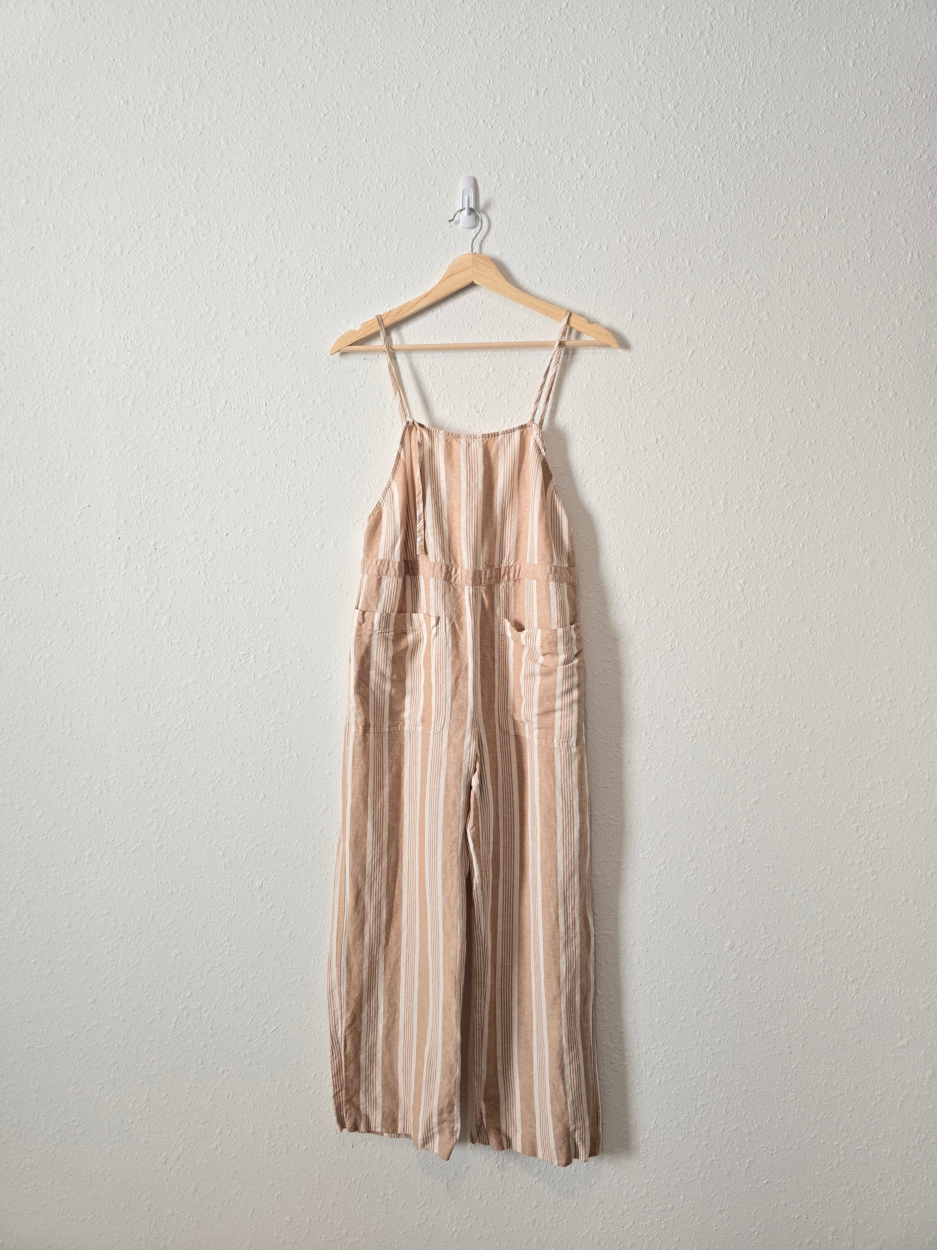 Madewell Neutral Linen Overalls (XS)