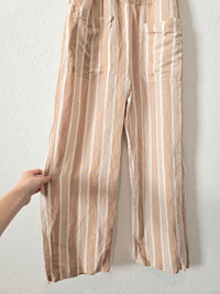 Madewell Neutral Linen Overalls (XS)