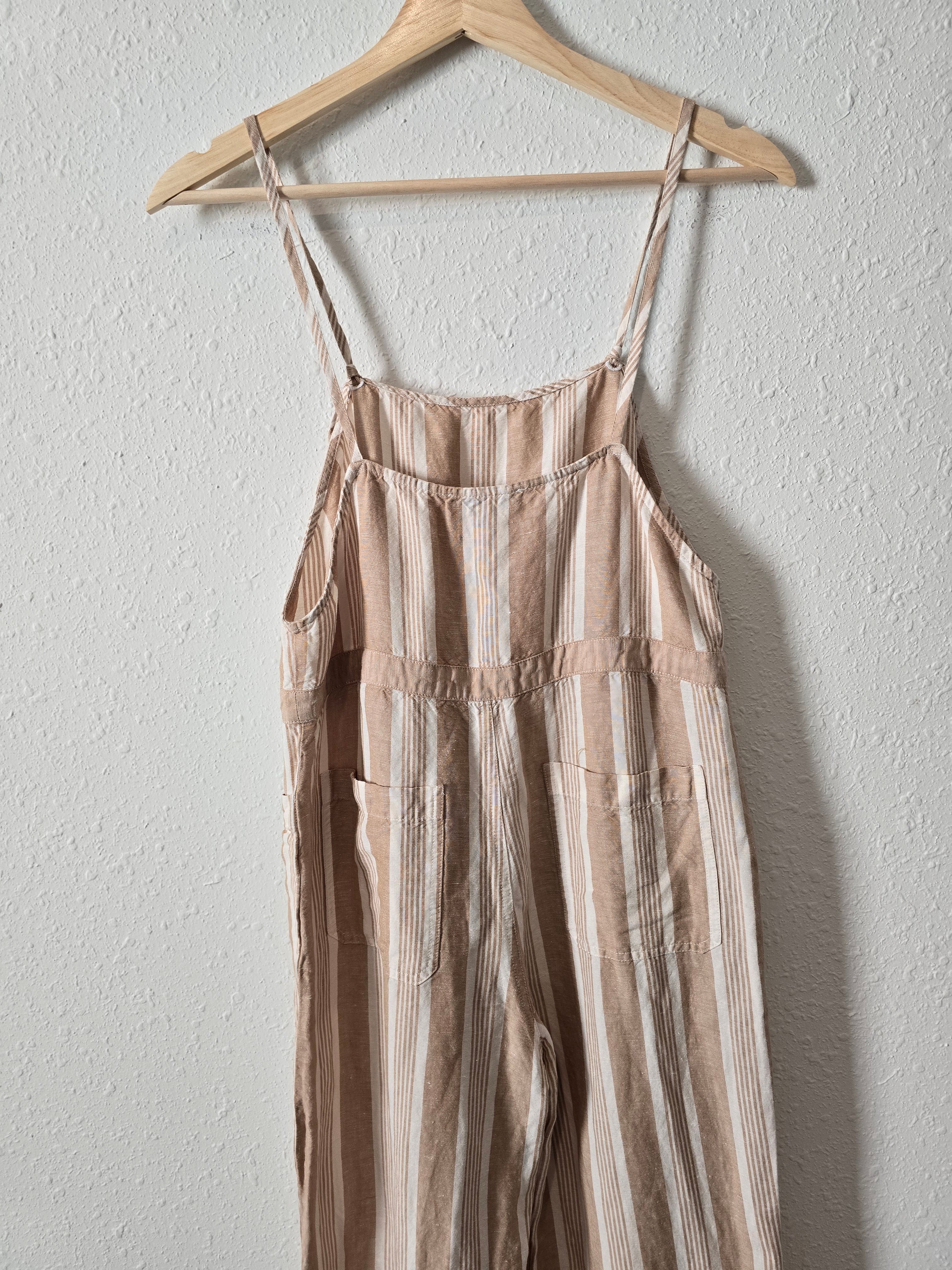 Madewell Neutral Linen Overalls (XS)