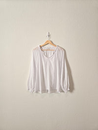 J.Crew White Textured Top (L)