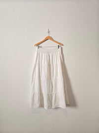 White Coastal Cotton Skirt (L)