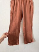 Terracotta Gauze Straight Pants (M)