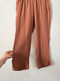 Terracotta Gauze Straight Pants (M)