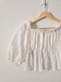 Zara Floral Eyelet Top (S)