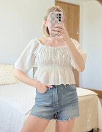 Zara Floral Eyelet Top (S)