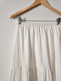 White Tiered Maxi Skirt (M)