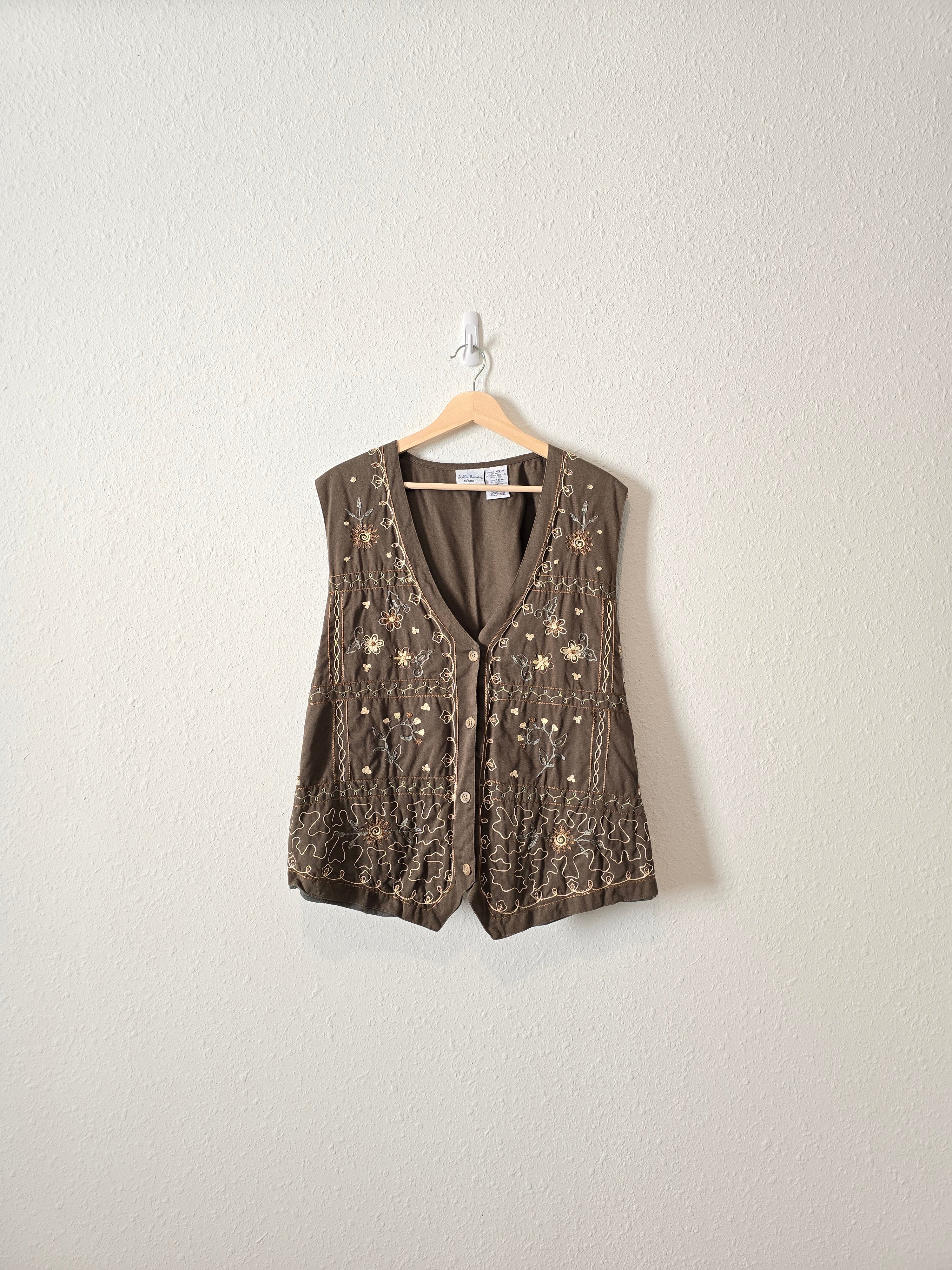 Vintage Floral Embroidered Vest (22/24W)