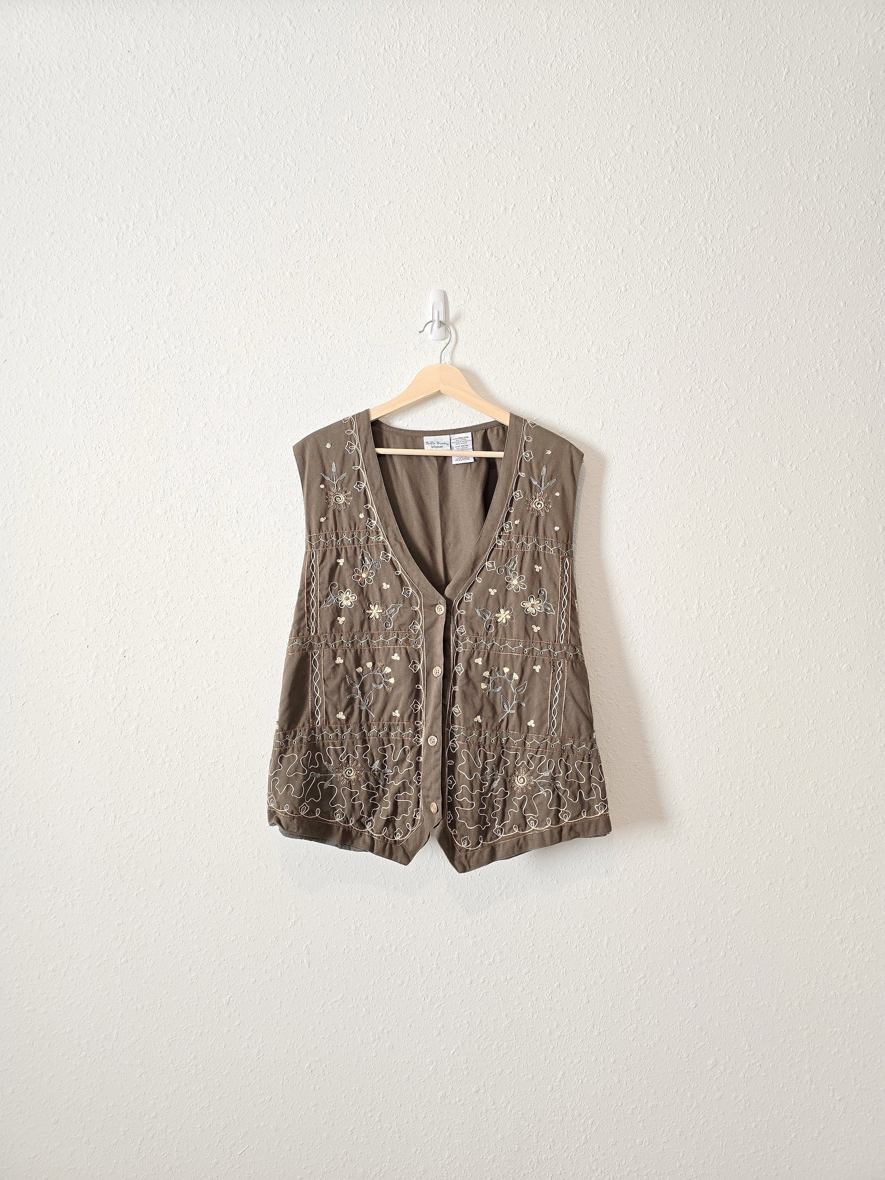 Vintage Floral Embroidered Vest (22/24W)