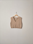 Le Lis Crop Cable Knit Vest (S)