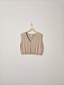 Le Lis Crop Cable Knit Vest (S)