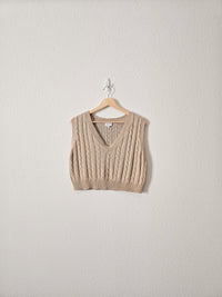 Le Lis Crop Cable Knit Vest (S)