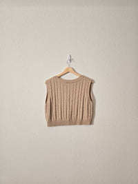 Le Lis Crop Cable Knit Vest (S)