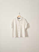 White Gauzy Button Up (1X)