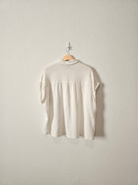 White Gauzy Button Up (1X)