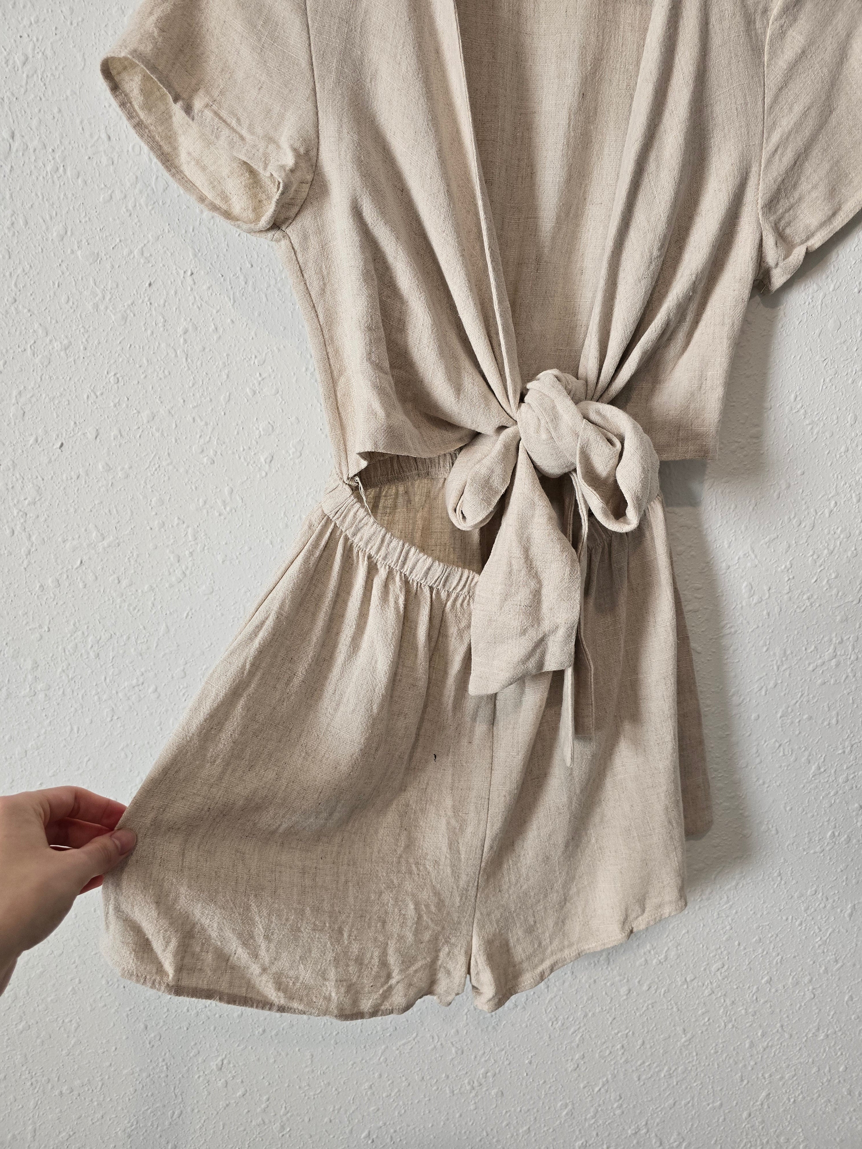 Princess Polly Oat Cutout Romper (2)