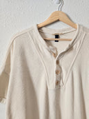 Cream Textured Henley Tee (XL)