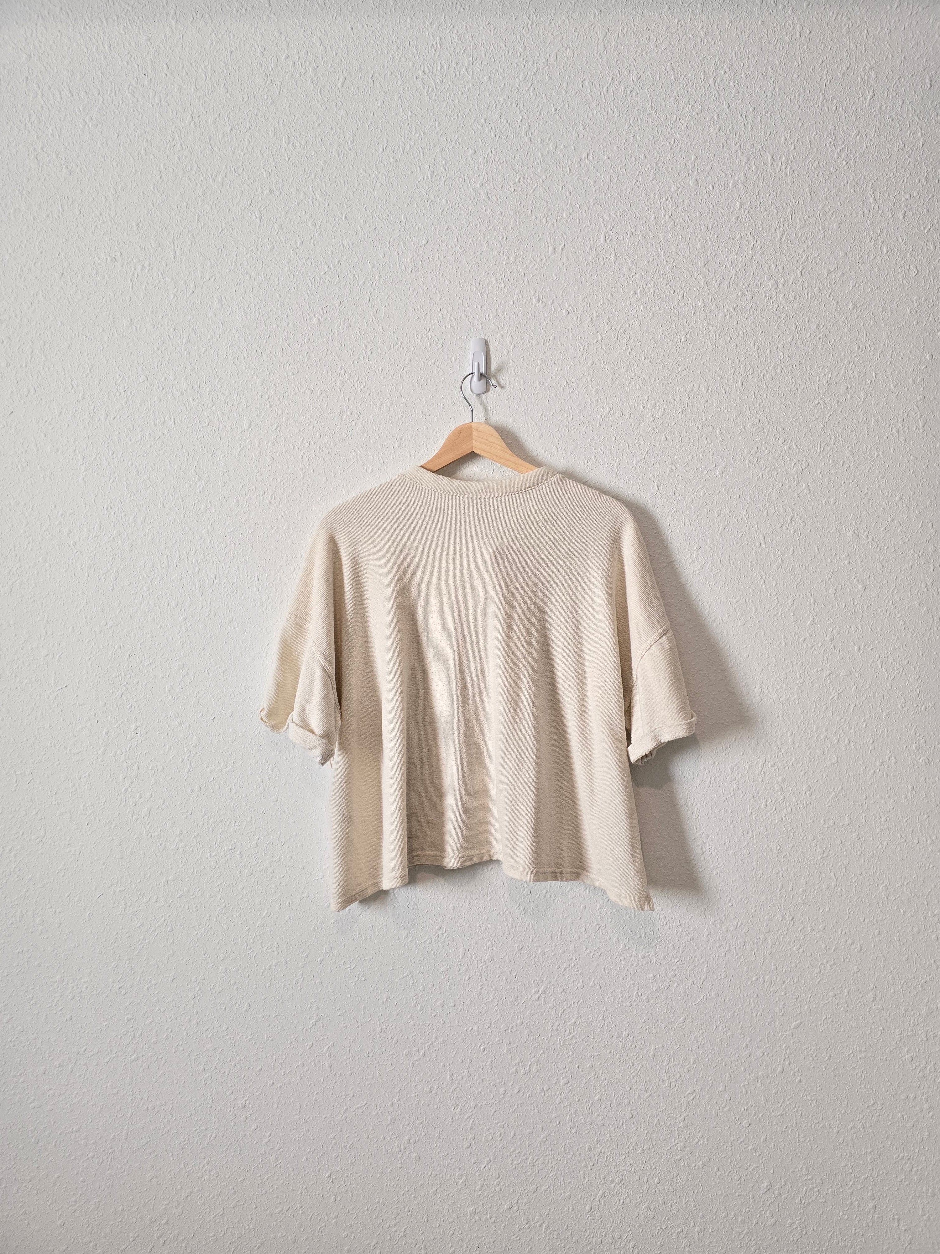 Cream Textured Henley Tee (XL)