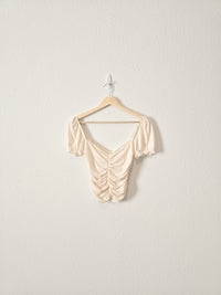 Reformation Cream Cinched Top (XS)