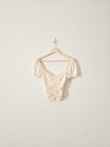 Reformation Cream Cinched Top (XS)
