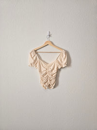 Reformation Cream Cinched Top (XS)