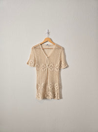 Vintage Crochet Cotton Top (L)