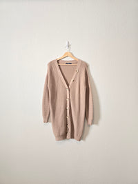 Ribbed Knit Long Cardigan (XS)