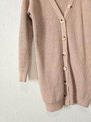 Ribbed Knit Long Cardigan (XS)