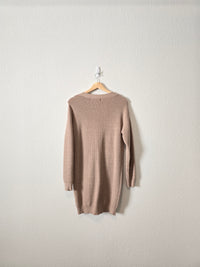 Ribbed Knit Long Cardigan (XS)